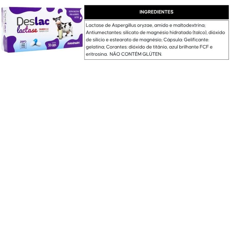 KIT 2X Deslac Lactase 10000 FCC - 30 Cápsulas - Maxinutri