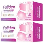 KIT 2X Folidex Metilfolato Vitaminas E B6 B12 - 60 Cápsulas - Maxinutri
