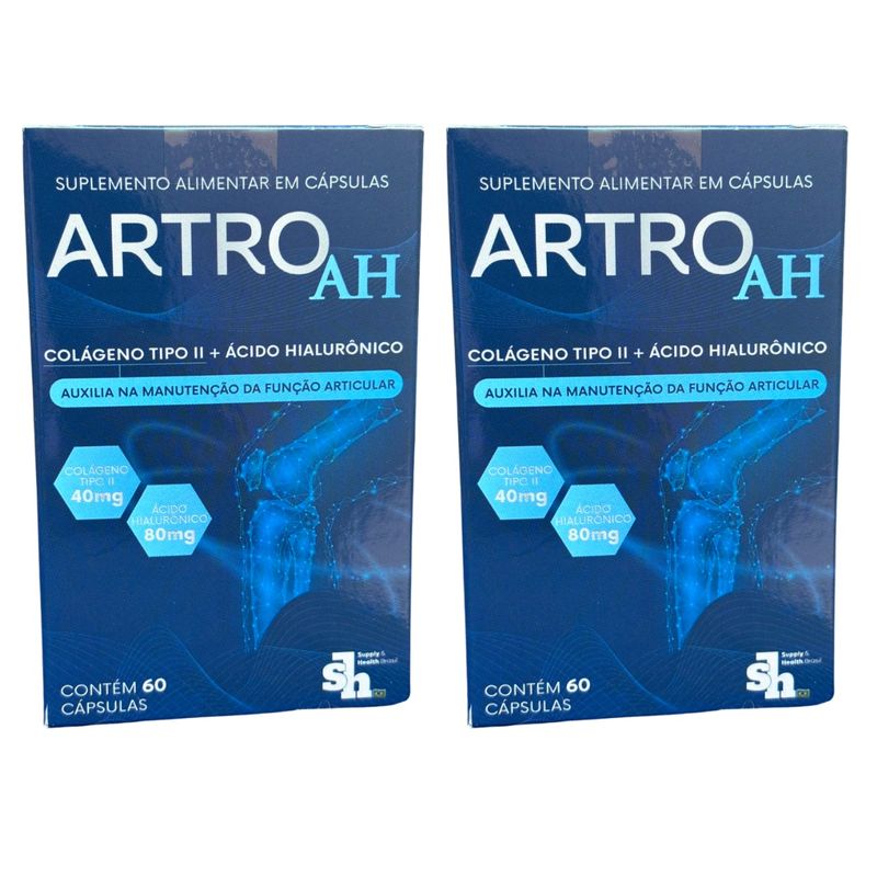 Kit 4 Meses Artro AH - Colágeno Tipo II + Ácido Hialurônico - Sem Sabor