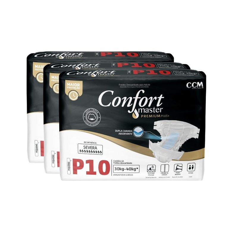 Fralda Geriátrica - Confort Premium - Regular - Incontinência - P - 3 Un