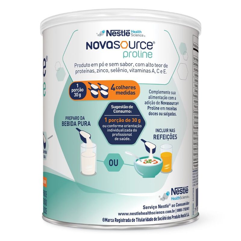Novasource Proline - Pó para Preparo de Bebida Sem Sabor - 330g