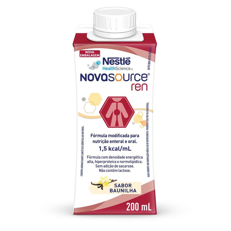 Novasource Ren - Nutrição Enteral e Oral Sabor Baunilha - 200ml