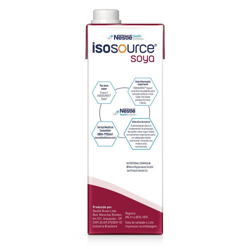 Isosource Soya - Nutrição Enteral e Oral Sabor Baunilha - 1L