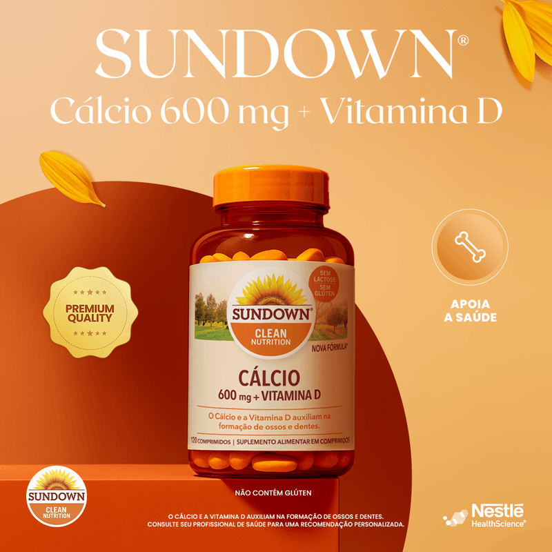 Sundown - Cálcio 600mg + Vitamina D - 120 Comprimidos