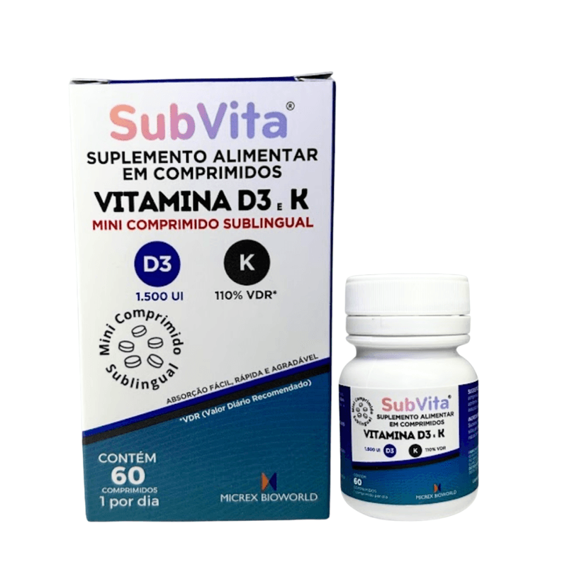 Subvita Vitamina D3 e K - 60 Mini Comprimidos