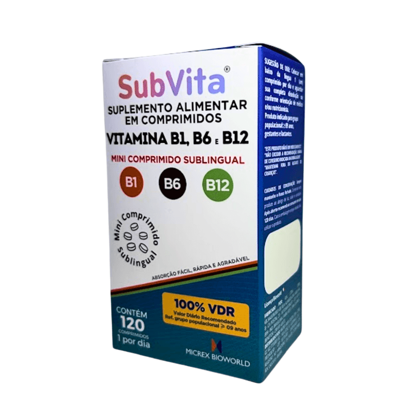 Subvita Vitamina B1 B6 e B12 - 120 Mini Comprimidos