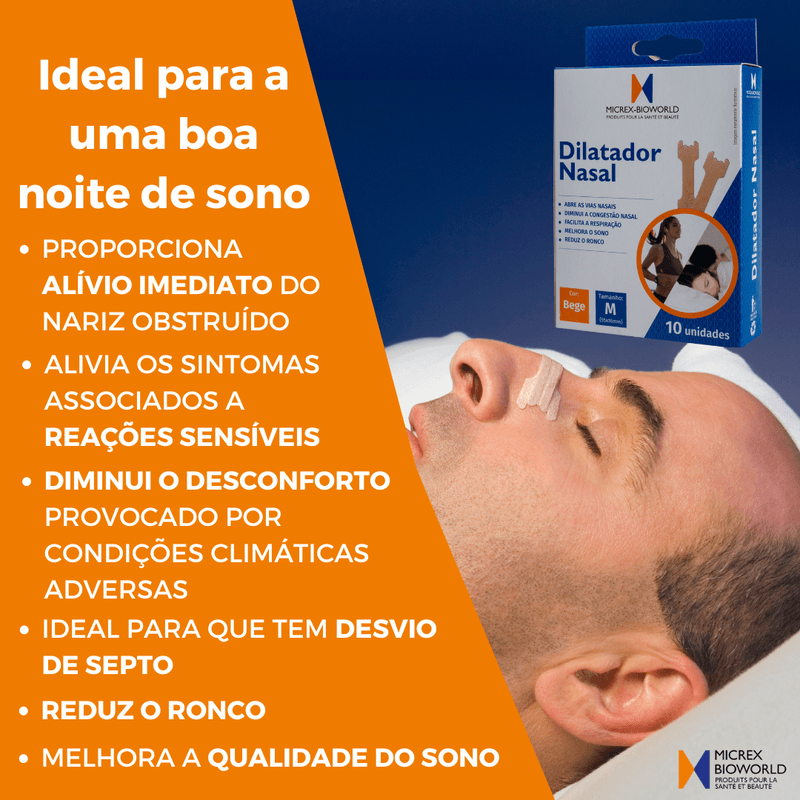 Kit 5 Fitas Dilatadoras Nasais Tamanho M - 10 Unidades