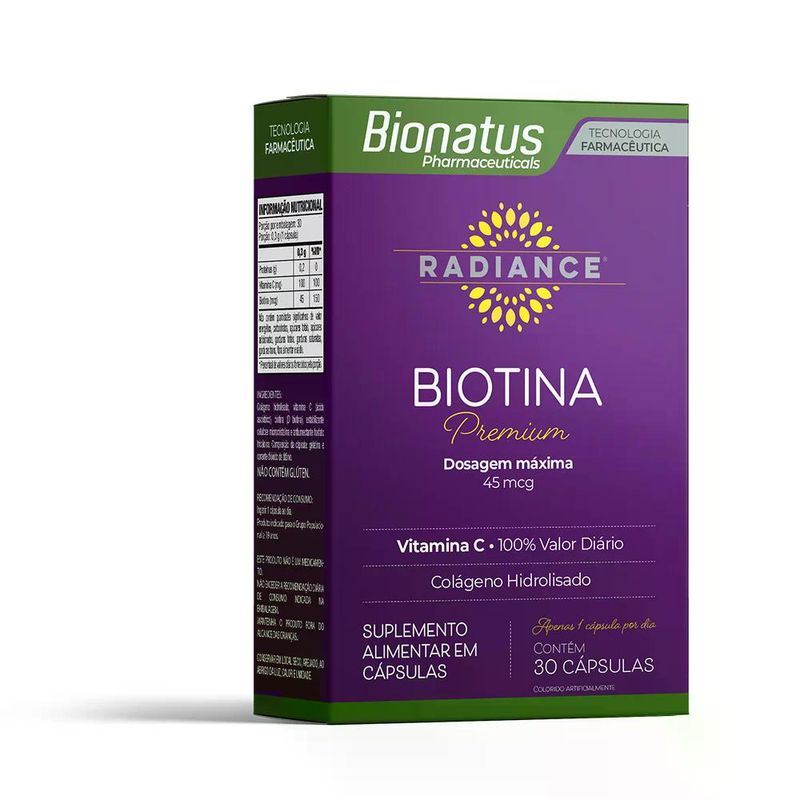 Bionatus - Biotina Radiance Premium 45mcg - 30 Cápsulas