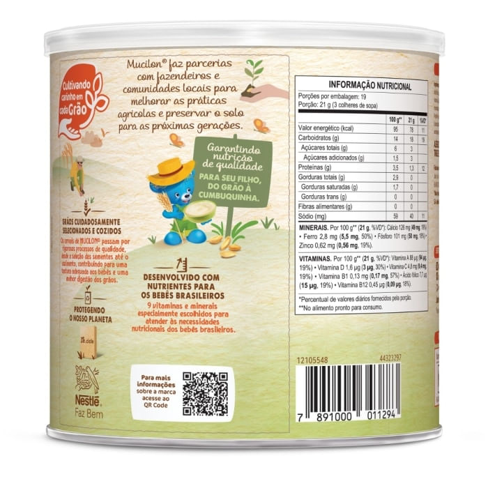 Mucilon - Cereal Infantil Sabor Milho - 400g
