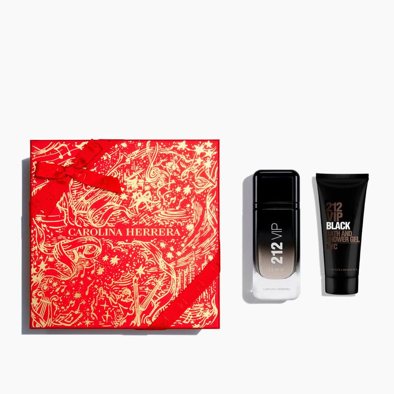 Kit Carolina Herrera 212 VIP Black Masculino - Eau de Parfum 100ml + Shower Gel 100ml