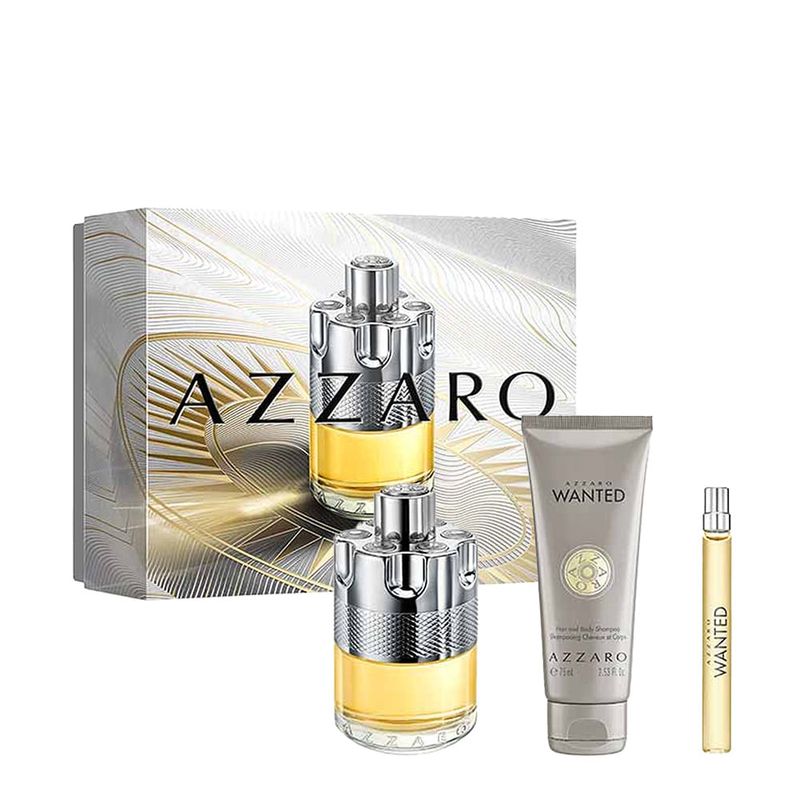 Kit Azzaro Wanted Masculino - EDT 100ml + 10ml + GB 75ml