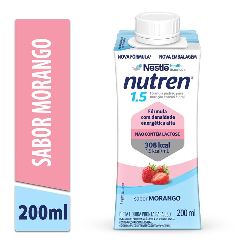 Nutren 15 - Nutrição Enteral e Oral Sabor Morango - 200ml