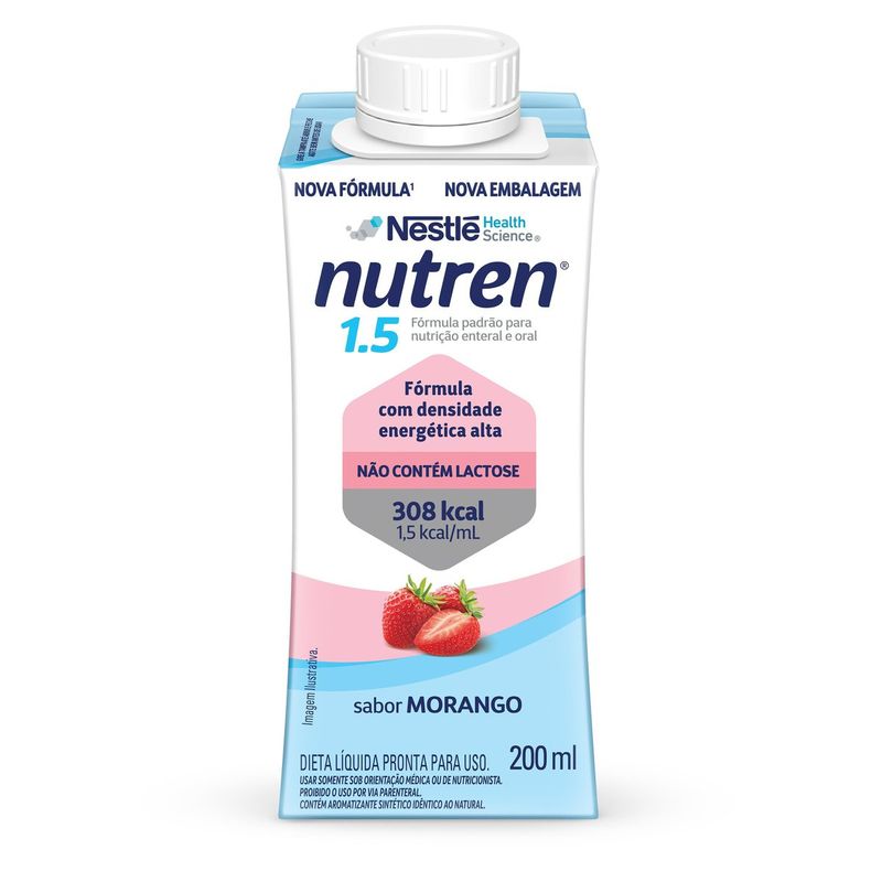 Nutren 15 - Nutrição Enteral e Oral Sabor Morango - 200ml