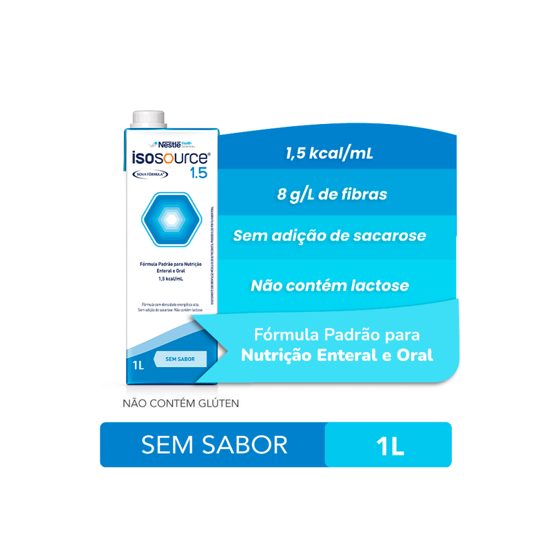Isosource 15 - Nutrição Enteral e Oral Sem Sabor - 1L