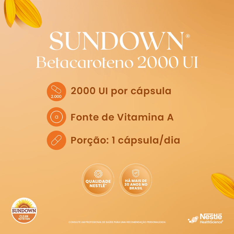 Sundown - Betacaroteno 2000 UI - Suplemento Alimentar - 90 Cápsulas