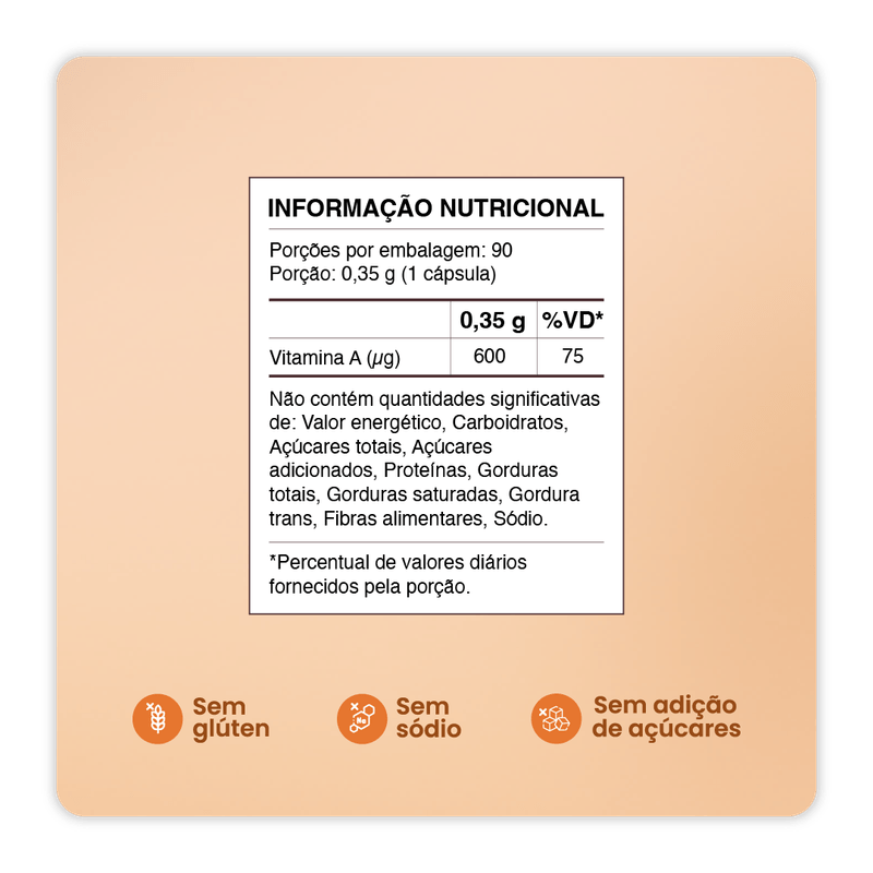 Sundown - Betacaroteno 2000 UI - Suplemento Alimentar - 90 Cápsulas