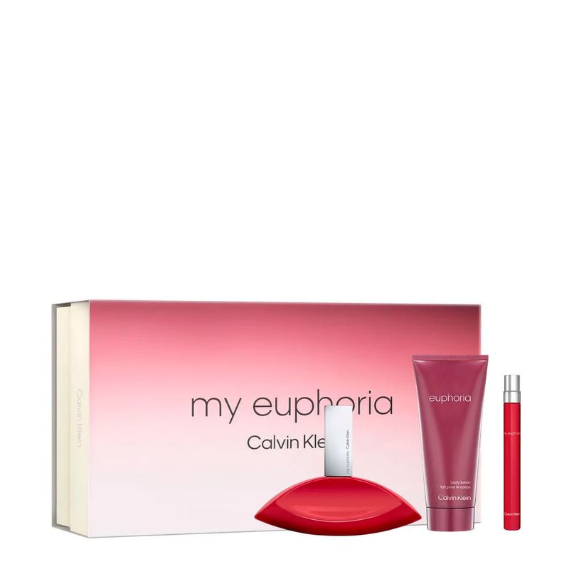Calvin Klein - My Euphoria Feminino - Kit EDP 100ml + Body Lotion 100ml + Travel 10ml - Kit