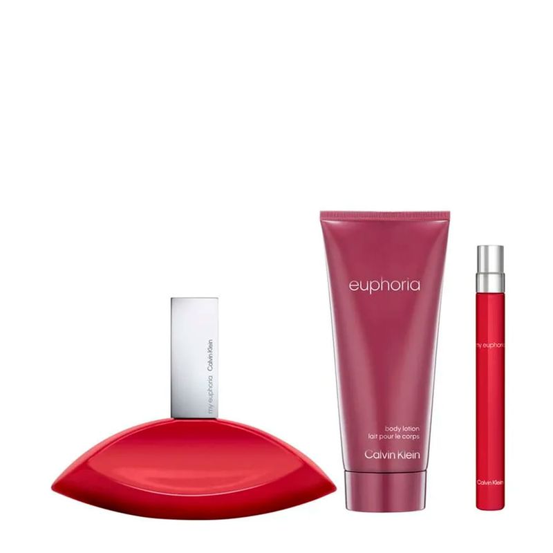 Calvin Klein - My Euphoria Feminino - Kit EDP 100ml + Body Lotion 100ml + Travel 10ml - Kit