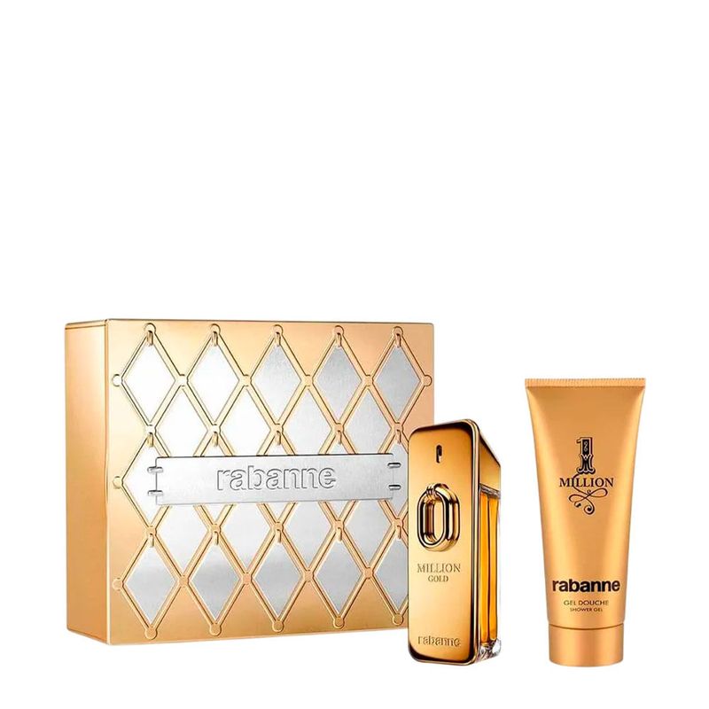 Kit Paco Rabanne Million Gold Masculino - EDP Intense 100ml + Shower Gel 100ml
