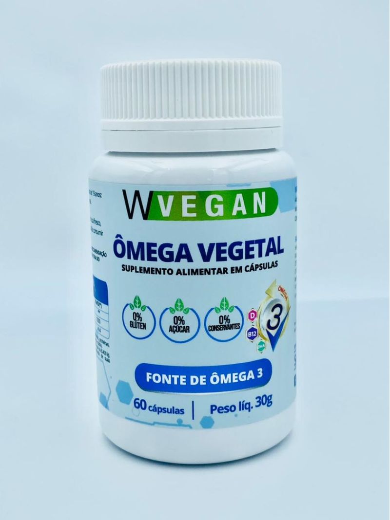 Ômega 3 Vegetal 60 capsulas WVegan Omega DHA Vegano