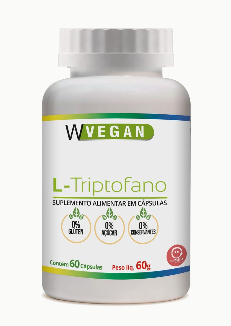 L-Triptofano VIT B6 B12 e Magnésio 500mg 60 capsulas