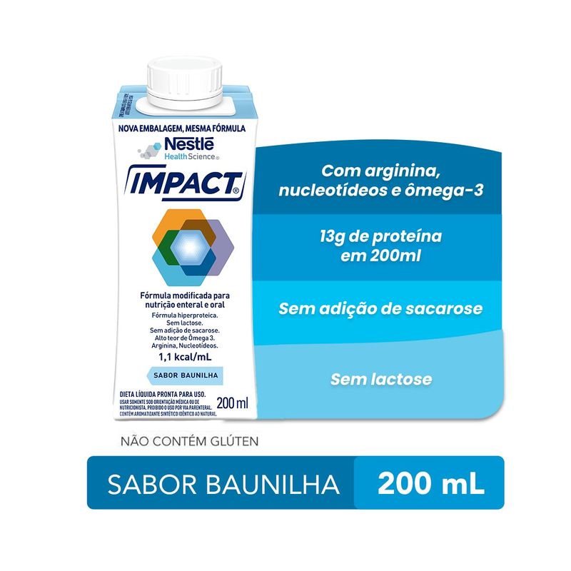 Nutrição Enteral e Oral Impact Baunilha 200mL