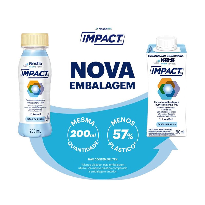 Nutrição Enteral e Oral Impact Baunilha 200mL
