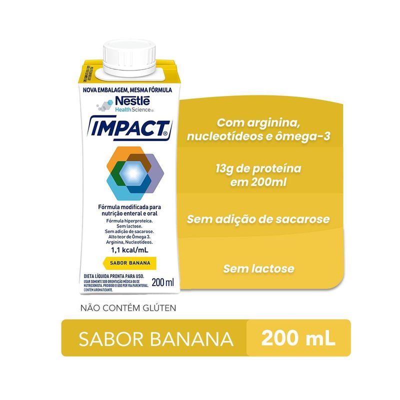 Nutrição Enteral e Oral Impact Banana 200mL TETRAPACK
