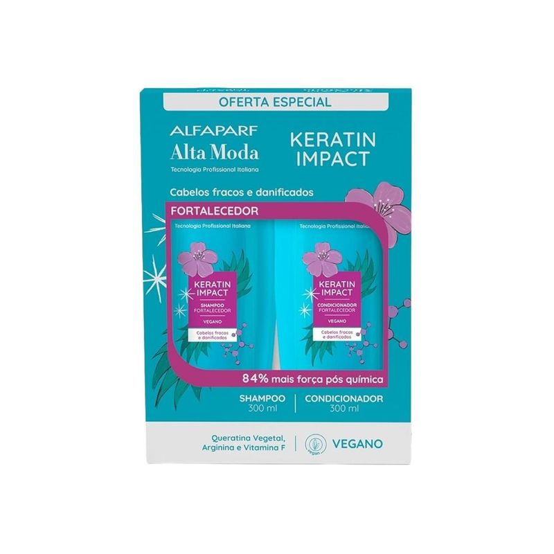 Alfaparf - Keratin Impact Kit Shampoo e Condicionador - 300ml