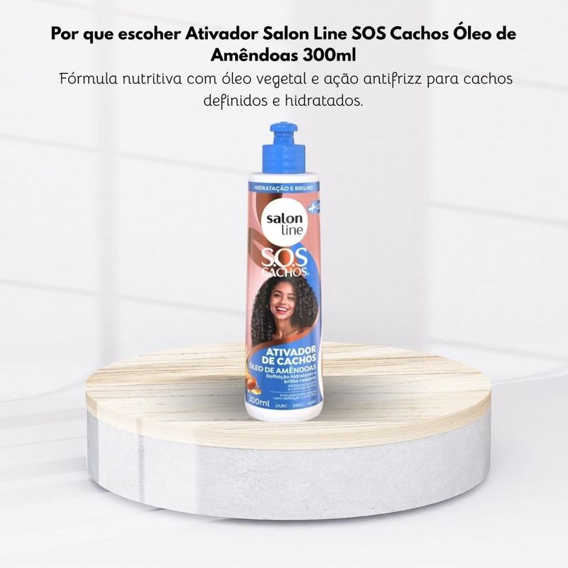 Salon Line SOS Cachos Leves - Ativador Capilar Óleo de Amêndoas - 300ml