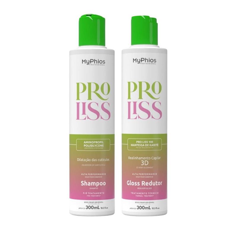 MyPhios - ProLiss Shampoo e Gloss Redutor - Realinhamento Capilar - 300ml