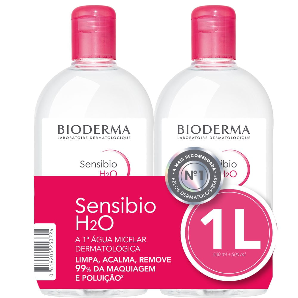 Kit Água Micelar Bioderma Sensibio H2O 500ml 2 Unidades - Pague Menos