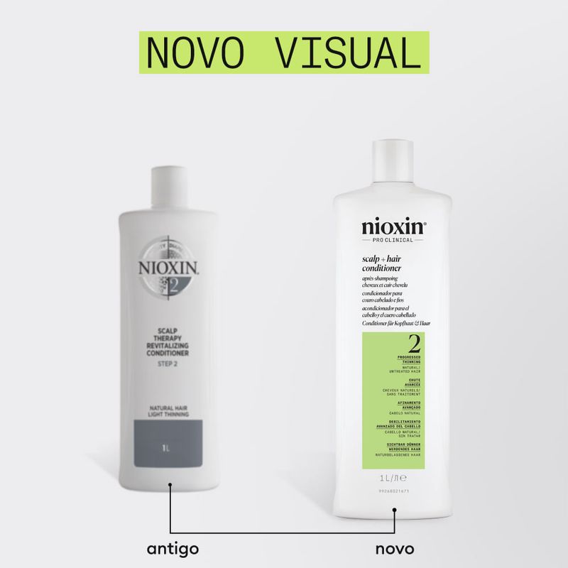 Nioxin - Sistema 2 - Condicionador para Cabelo Natural com Afinamento Avançado - 1000ml