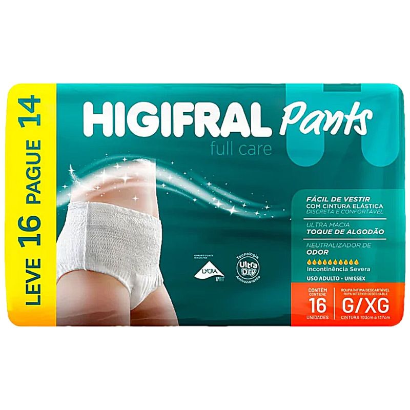 Full Care - Pants - Roupa Íntima Descartável - Tam G/XG - 16 Unidades