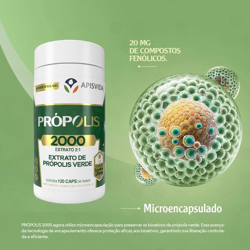 Apisvida - Própolis Verde - Suplemento em Cápsulas 500mg - 6x 120 Cápsulas