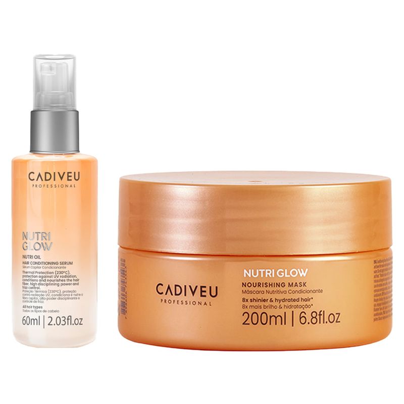 Cadiveu Professional - Kit Nutri Glow - Máscara + Óleo Capilar - 200ml + 60ml