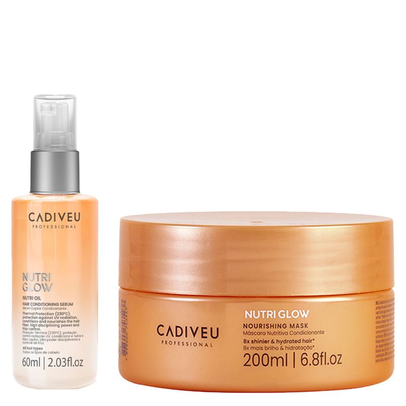 Cadiveu Professional - Kit Nutri Glow - Máscara + Óleo Capilar - 200ml + 60ml