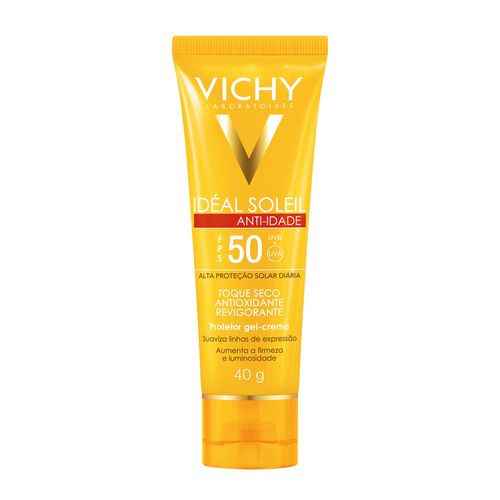 Protetor Solar Facial Sem Cor Vichy Ideal Soleil Antiidade Toque Seco Fps50 40g