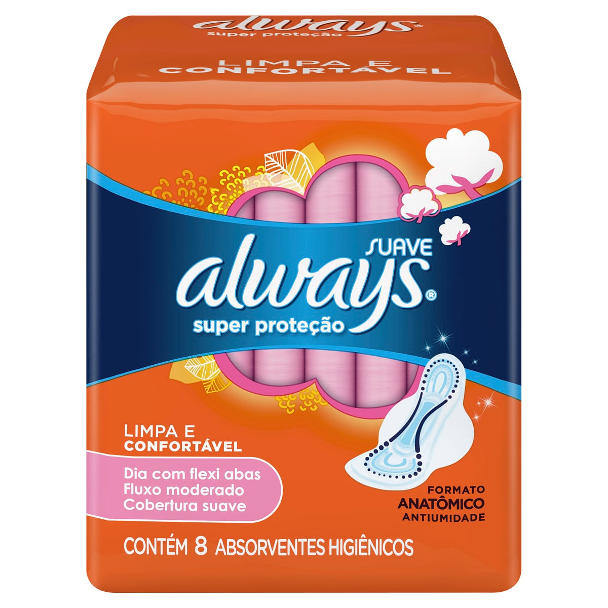 Absorvente Always Super Proteção Suave Com Abas 8 Unidades - Pague Menos