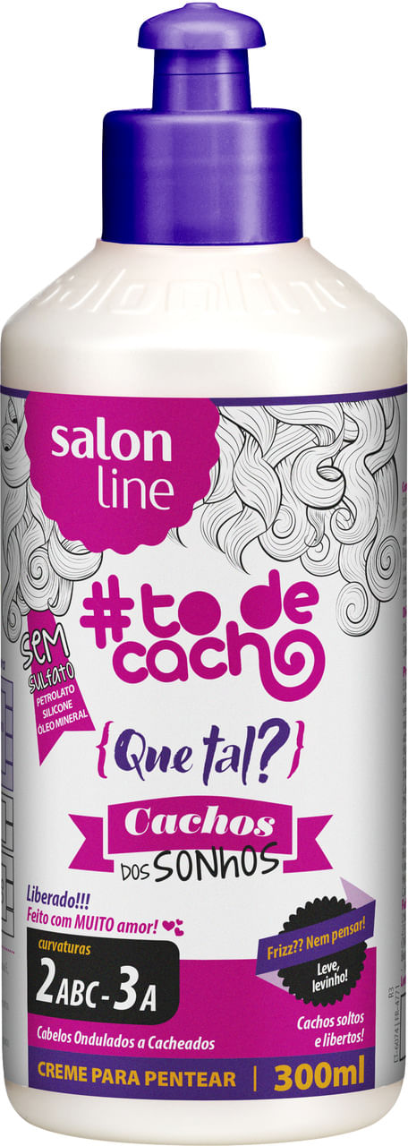 Creme Para Pentear Salon Line Todecacho Cachos Dos Sonhos 300ml Pague Menos