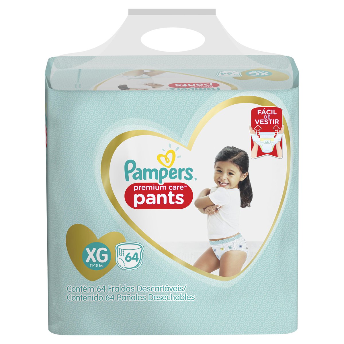 Fralda Pampers Pants Premium Care Tamanho Xg Com 64