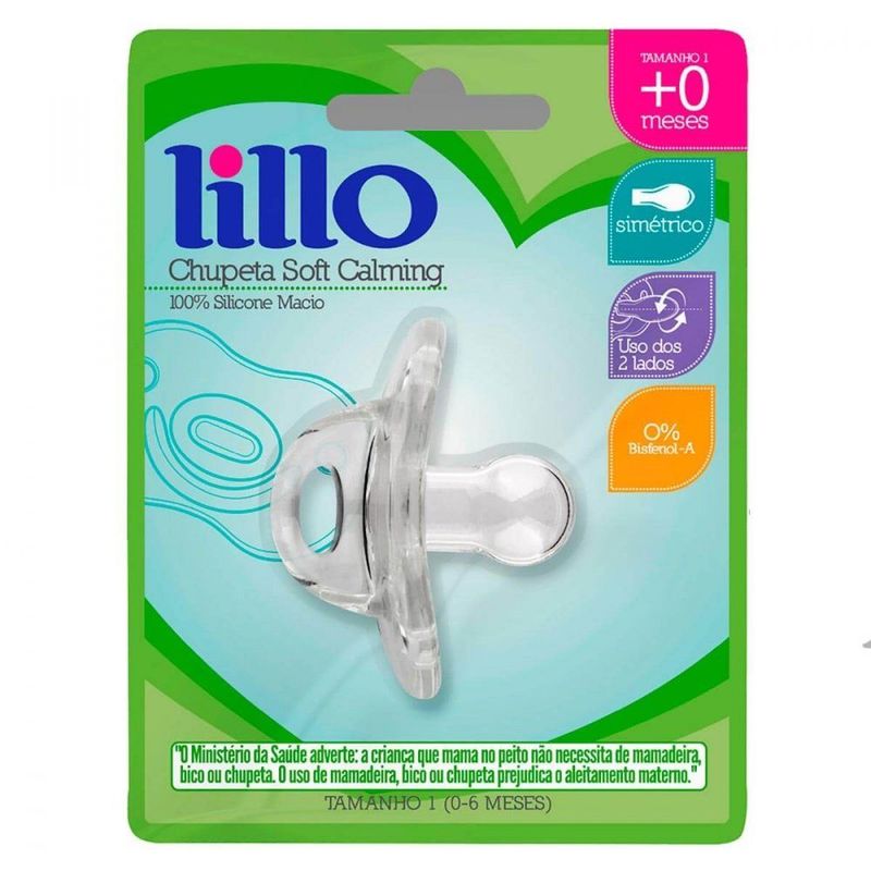 Chupeta-Lillo-Soft-Calming-Transparente-Silicone-Tamanho-1-0-6-Meses-pague-menos-principal