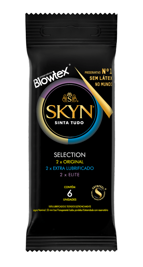 Preservativo Blowtex Skyn Selection Com 6 Unidades (2 Original + 2 Extra Lubrificado + 2 Elite)