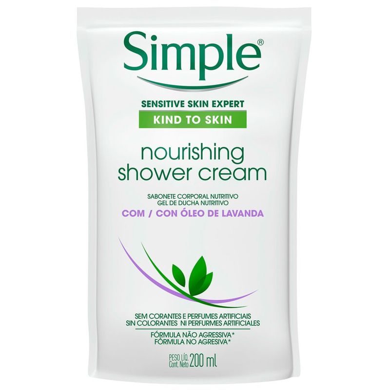 sabonete-liquido-corporal-simple-nourishing-shower-cream-com-oleo-de-lavanda-refil-200ml-Pague-Menos-51230_1