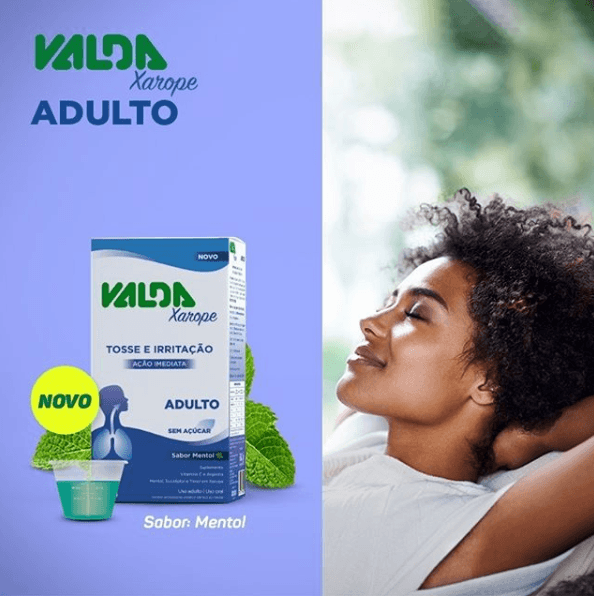 Valda Adulto Sabor Mentol Xarope 100ml com menor preço