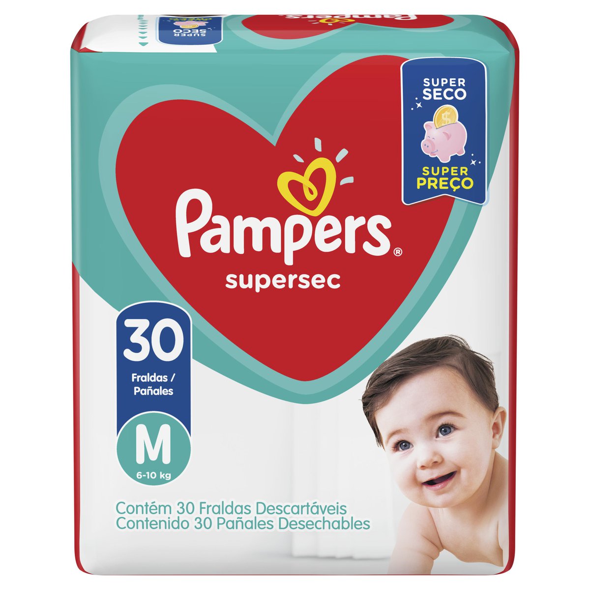 Fraldas Pampers Supersec M 30 Unidades Pague Menos