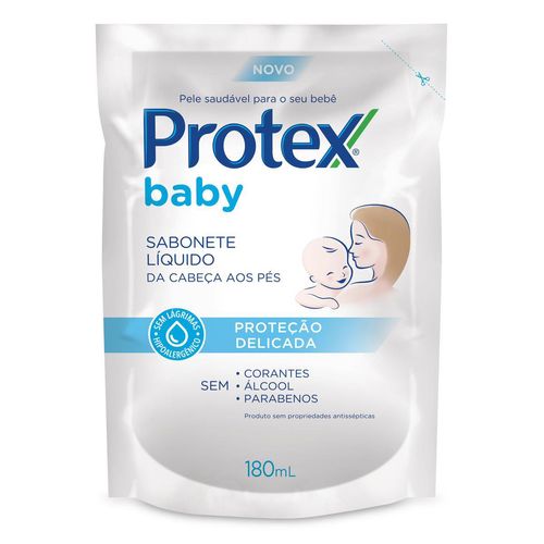 Sabonete Líquido Infantil Para Bebês Protex Baby Delicate Care 180ml Refil