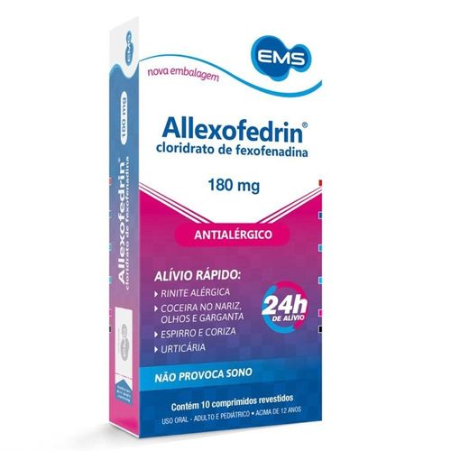 Allexofedrin 180mg Com 10 Comprimidos Novo