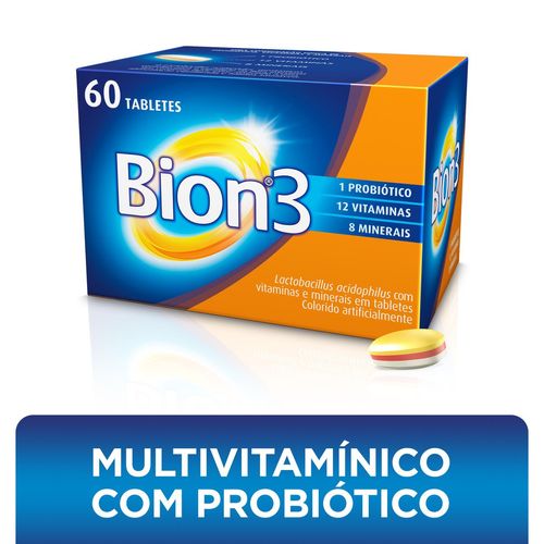 Bion3 Adultos Tabletes Multivitamínico E Probiótico 60 Unidades