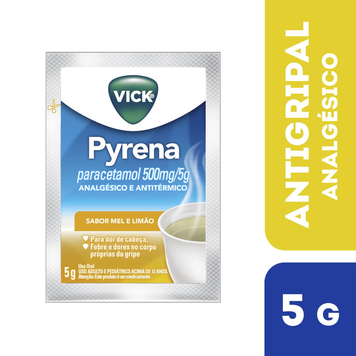 Chá para Gripe Vick Pyrena Sabor Mel e Limão 5g - Pague Menos